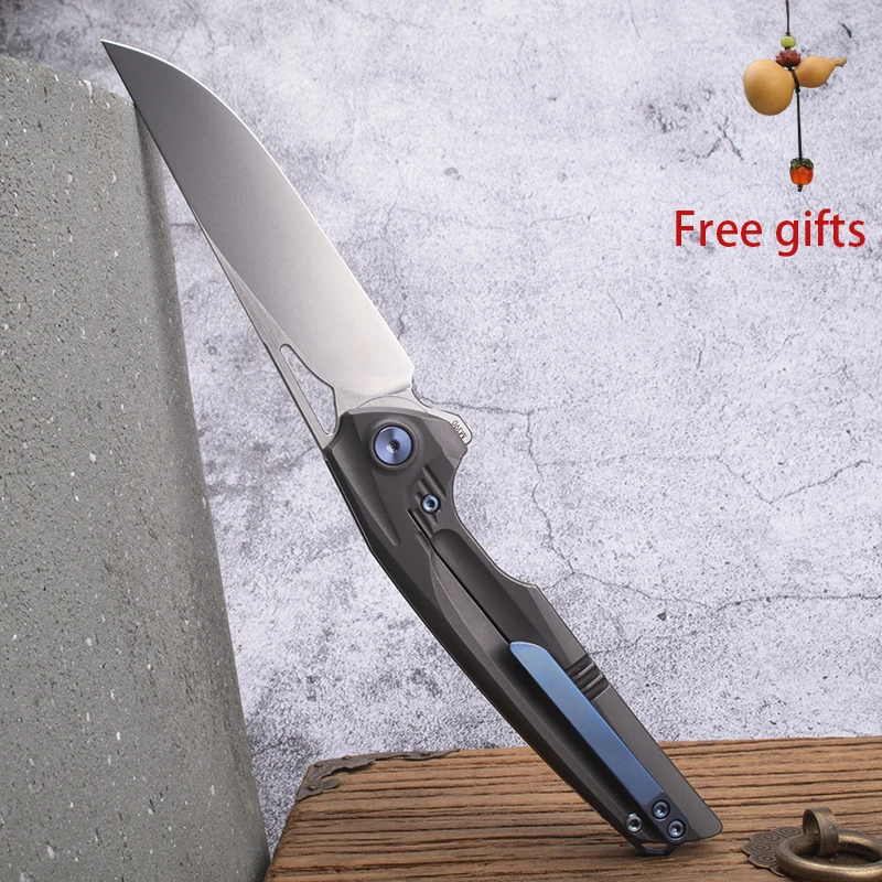 

ProfessionalOutdoor Hunting Folding Knife - M390 Powder Steel BladeTC4Titanium HandleCamping Survival EDC Pocket KnifeHighHardne
