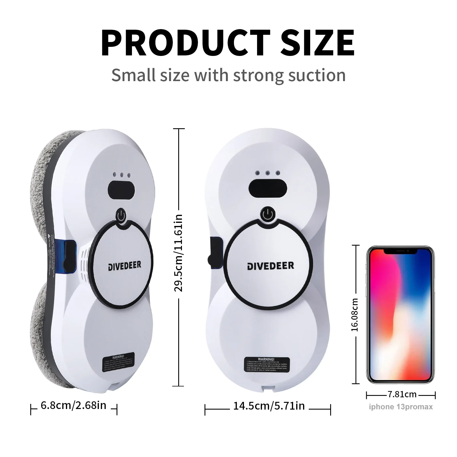 DIVEDEER Window Cleaning Robot Large Suction Spray Electric Window Cleaning Robot Anti-fall Remote Control Vacuum Cleaner