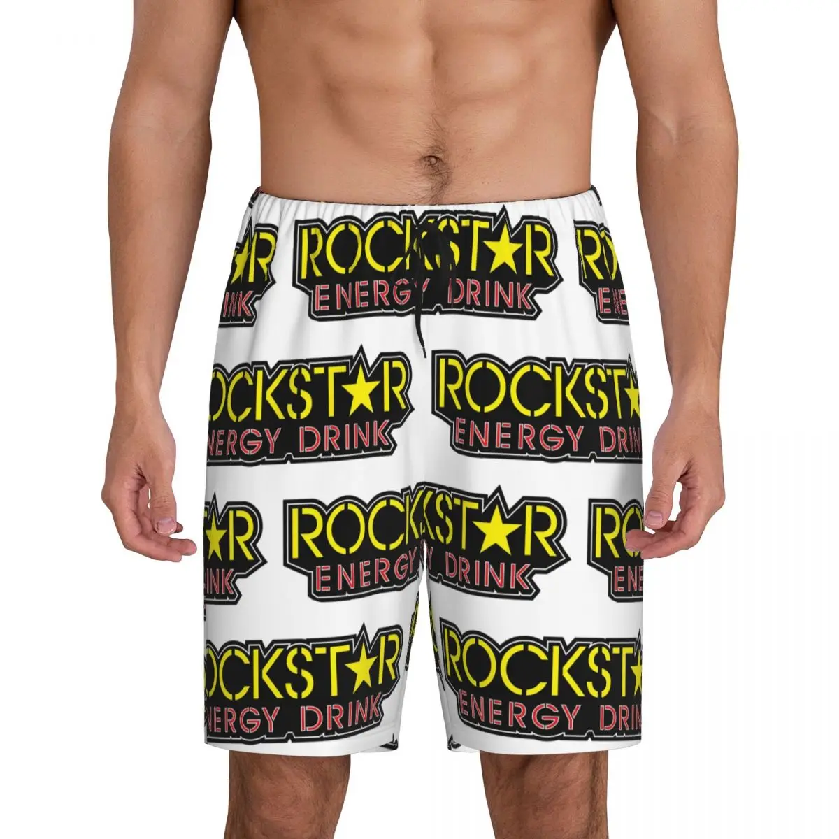 

Мужские короткие пижамные шорты Custom Rockstar Energy Drink, шорты для сна и отдыха, пижамные штаны
