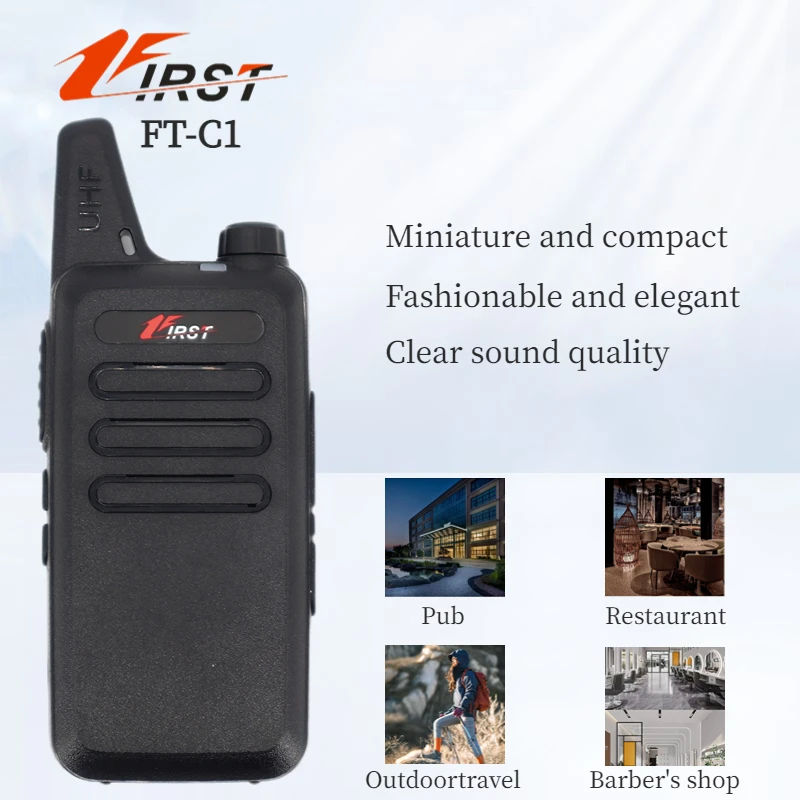 Irst-Portable Mini Walkie Talkie,  for Restaurant Hotel Bar Beauty Salon Two Way Radio, HT PTT Walkie-talkies, FT-1688P, 2 Pcs