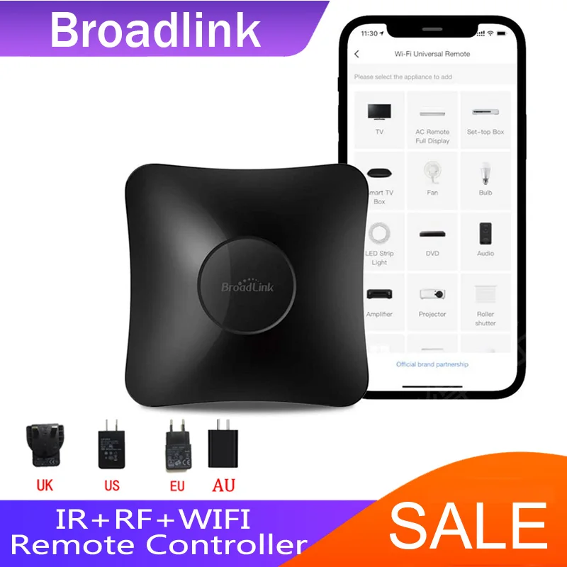 

Broadlink RM4Pro EU/AU/UK/US Plug IR RF WIFI Универсальный умный пульт дистанционного управления SmartHome Автоматическое слово с Alexa Google Home