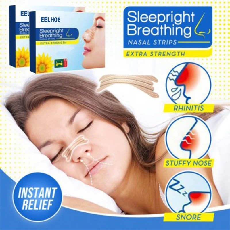 10Pcs Breath Nasal Strips Right Aid Stop Snoring Nose Patch Good Sleeping Patch Product Easier Better Care Drop Shipping