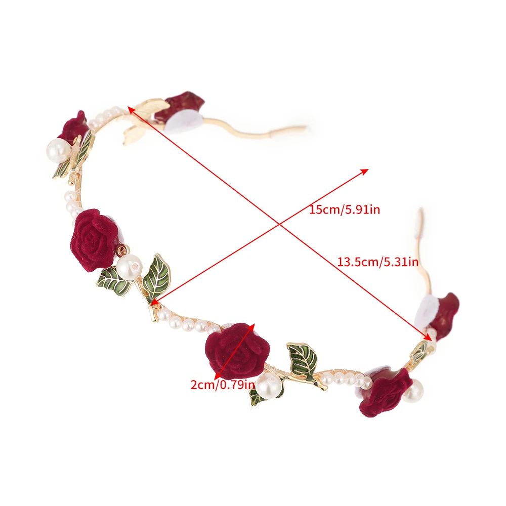 Haimeikang Rose Flower Hairbands Alloy Fashion Hair Hoops Women Holiday Wedding Bezel Headwear Hair Accessories Oranments