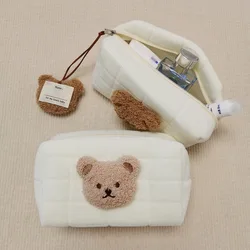 Przenośna kosmetyczka dla niemowląt Cute Bear Kosmetyczka do makijażu Torebka na pieluchy Organizer na artykuły dziecięce Bawełniana torba wielokrotnego użytku dla mamy