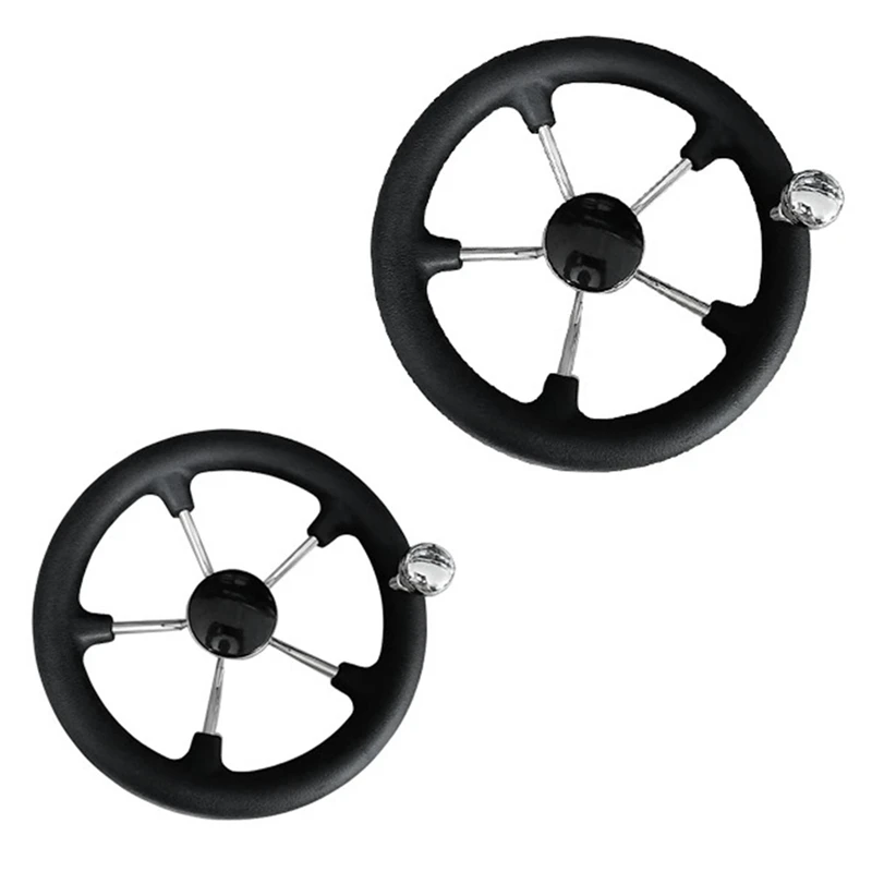 

B0a-tBoat Accessories Marine 11 Inch Stainless Steel 5 Spoke Steering Wheel Heavy Duty Marine Boat Marine for Marine