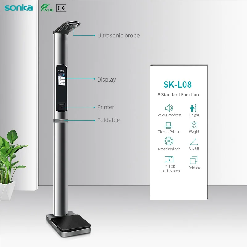 Best Price Sonka BMI Digital Wifi Medical Weight Height Measuring Machine Professional Body Scale