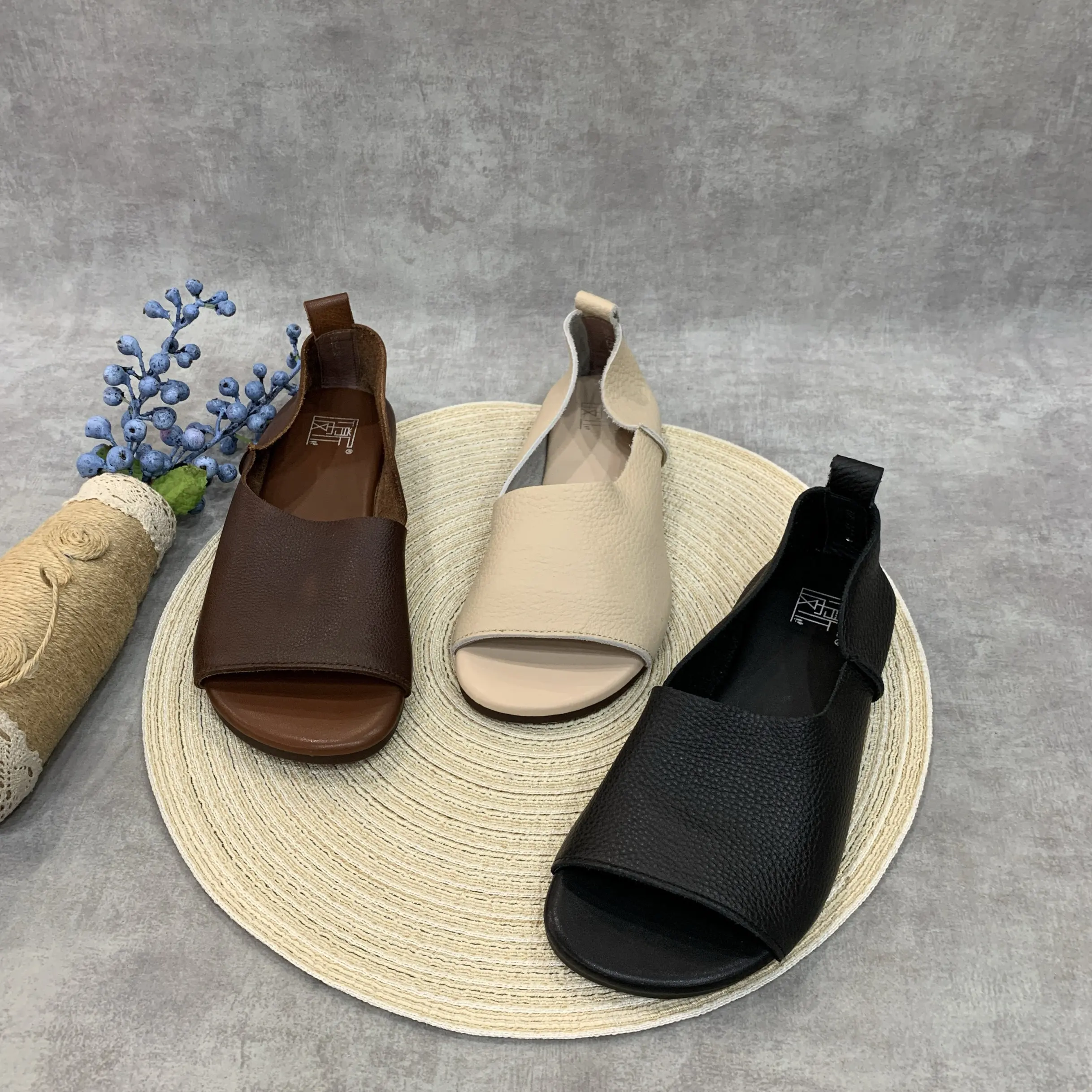 Birkuir Open Toe Flats Sandals For Women Luxury 2026 Flat Heel Sliders Beach Sandals Soft Sole Ladies Beach Gladiator Sandalias