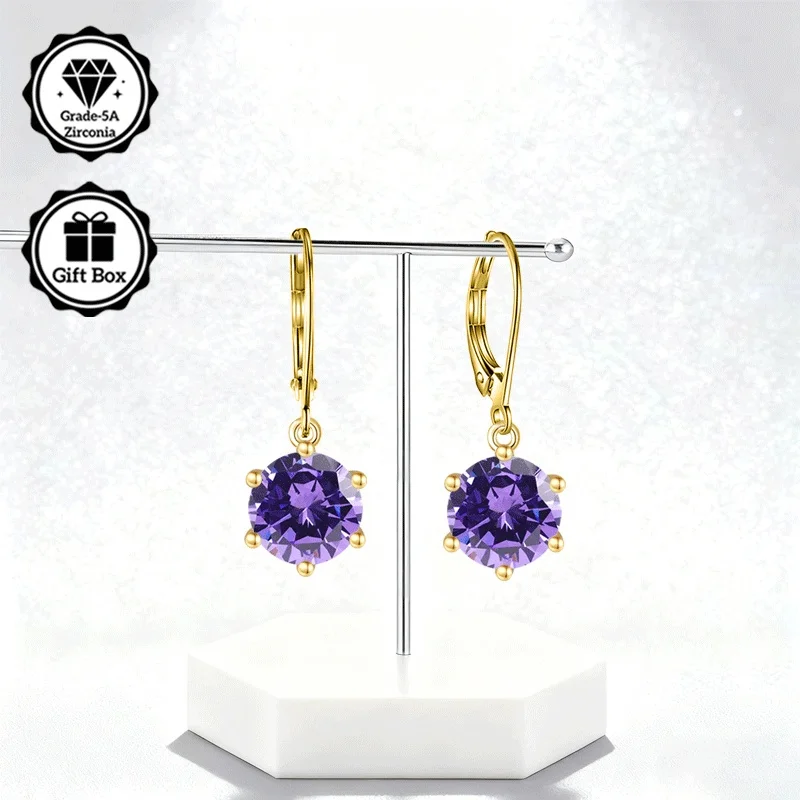 

LAMVOICE jewelry for women/ Hypoallergenic hook earring christmas gift for high quality jewelry earrings with 2 carat zirconia