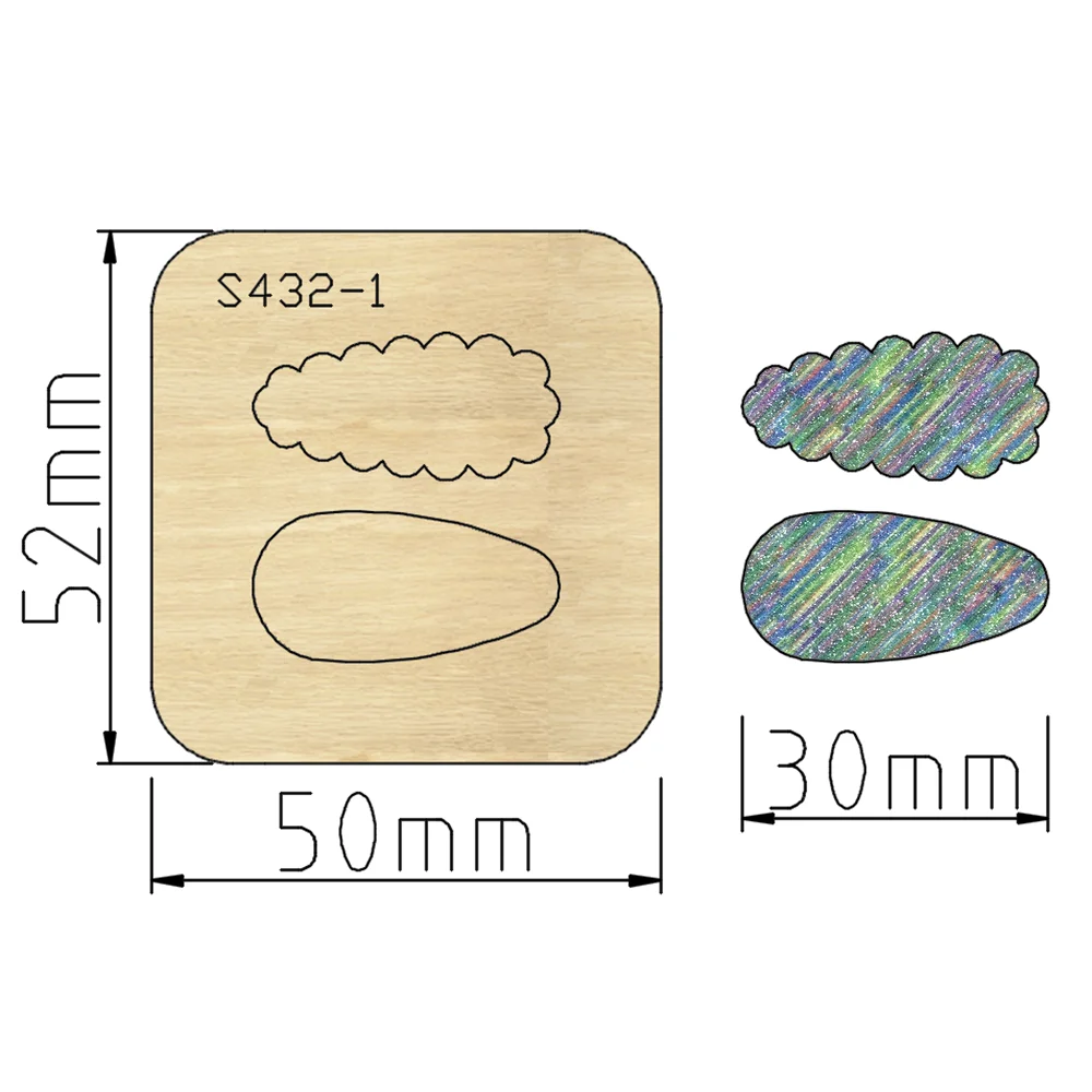 2022 New Hair Cards Decoration Cutting Dies Wooden Knife Die Compatible With Most Manual Die Cut Cutters