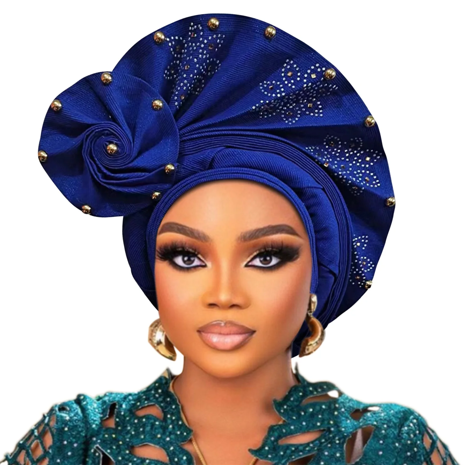 

African Auto Gele Headtie Already Made Headtie for Women Cap Head Ties Turban Nigeria Aso Oke Headwrap Wedding Headband Headgear