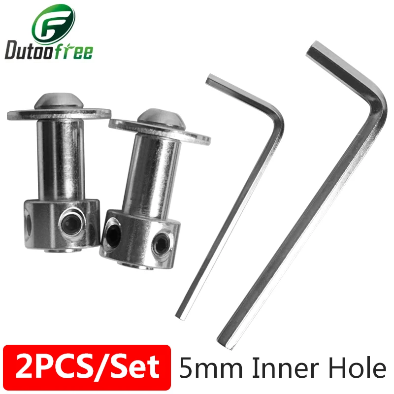 2PCS/Set 5mm Aluminum Rod Shaft Sleeve and Wrench Coupling Motor Shaft Connector Sleeve for Grinding Cutting Machine Accessories