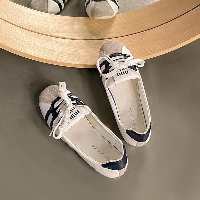 أحذية رياضية نسائية عصرية قابلة للتنفس أحذية مسطحة ضحلة كاجوال مريحة برباط أحذية باليه ماري جين Zapatos Mujer #6