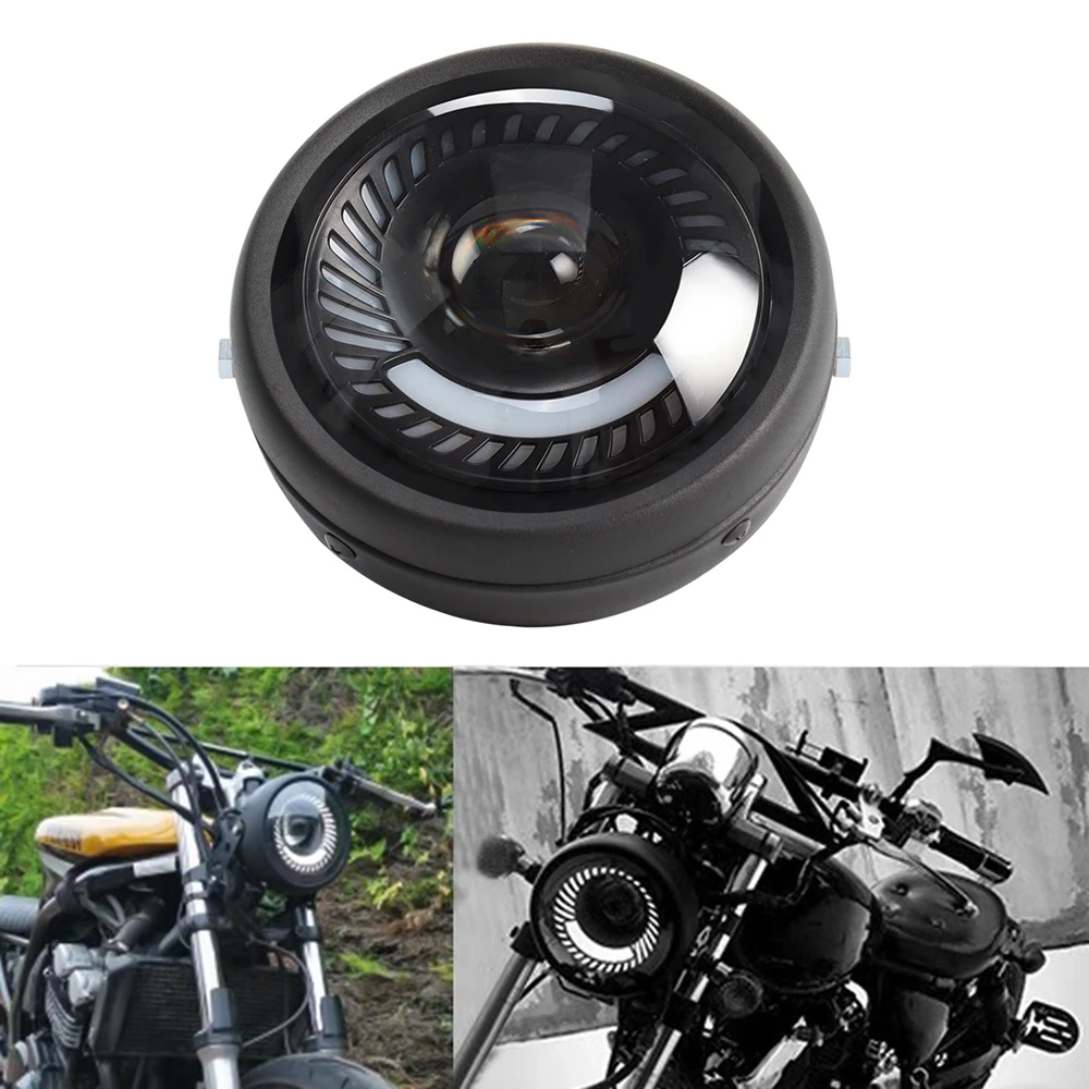 

6.5'' Motorcycle Cafe Racer Vintage Universal LED Protection Headlight High Low Beam For Harley Choppers Custom Honda Yamaha