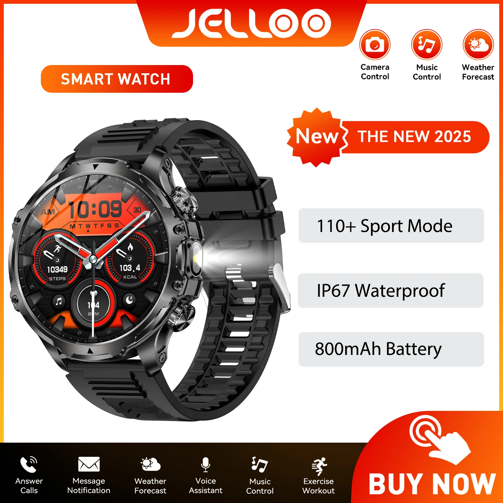 

EIGIIS Smart Watch for Men with 800mAh Big Battery with 1.85" HD 100+Sports Modes Fitness Tracker with Heart Rate Sleep Monitor