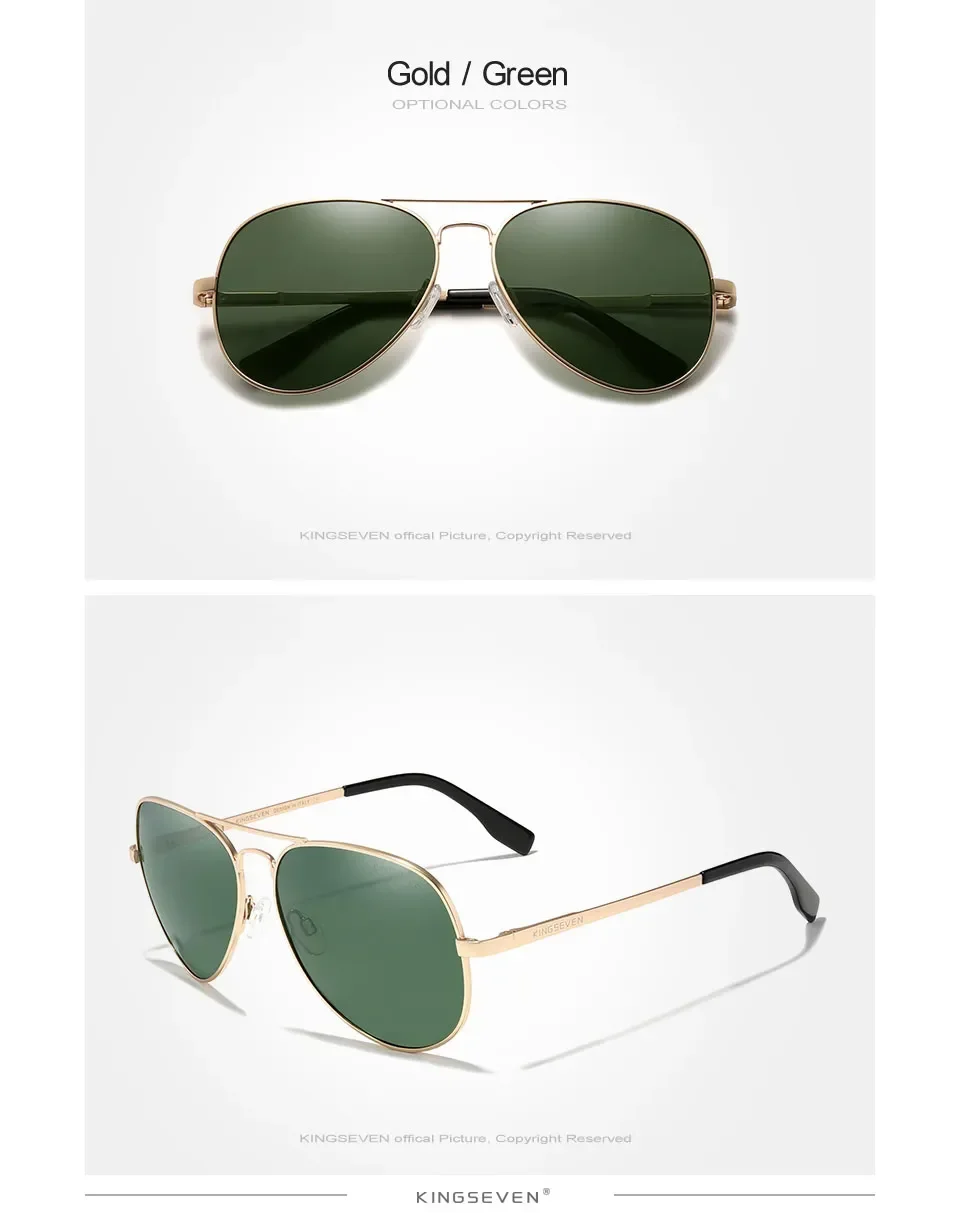 Echte KINGSEVEN Männer Aluminium Sonnenbrille Polarisierte UV400 Spiegel Männliche Sonnenbrille Für Frauen Angeln Fahren Brillen – Detail 6