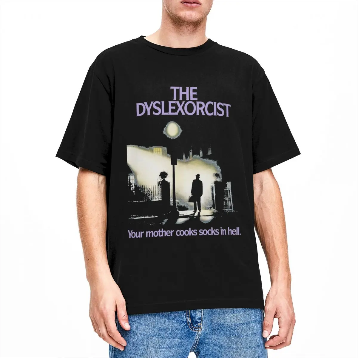 Men Women's T Shirt The Dyslexorcist Stuff Leisure Pure Cotton Short Sleeve Horror T Shirt Crewneck Clothing All Seasons