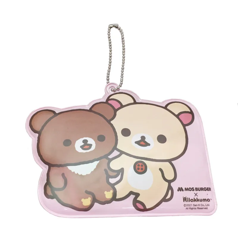 Rilakkuma ID Card Holder for Women Kawaii Cute Bag Keychain Cartoon Anime Bear Card Case Protector Cardholder Card Cover