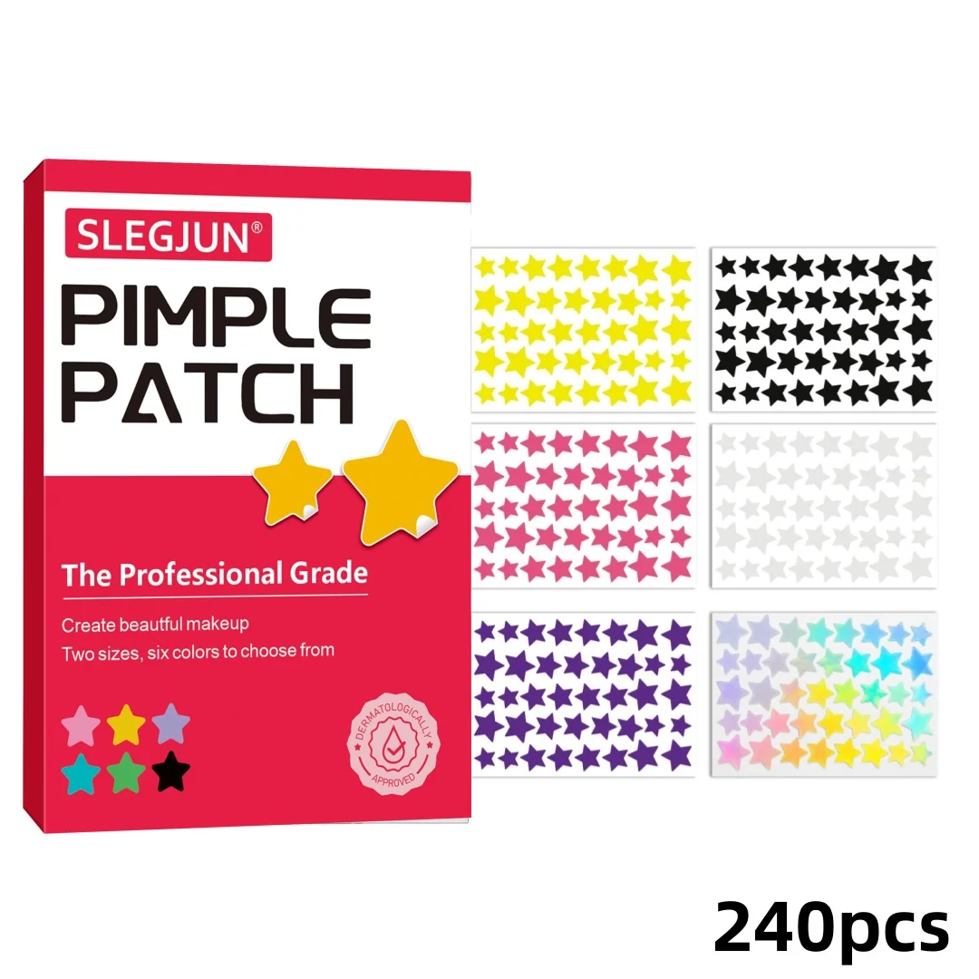 240PCS Star Pimple Patches For Face Hydrocolloid, Absorbing Cover, Tea Tree, Hydrocolloid Acne Patch, Cute Star Pimple