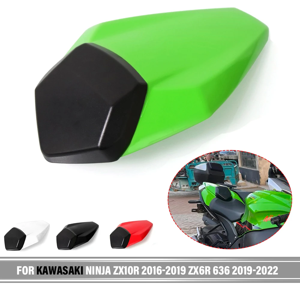 

For Kawasaki Ninja ZX10R 2016-2019 Ninja ZX6R 636 2019-2022 green Motorcycle Pillion Rear Seat Cover Cowl Solo Seat Fairing