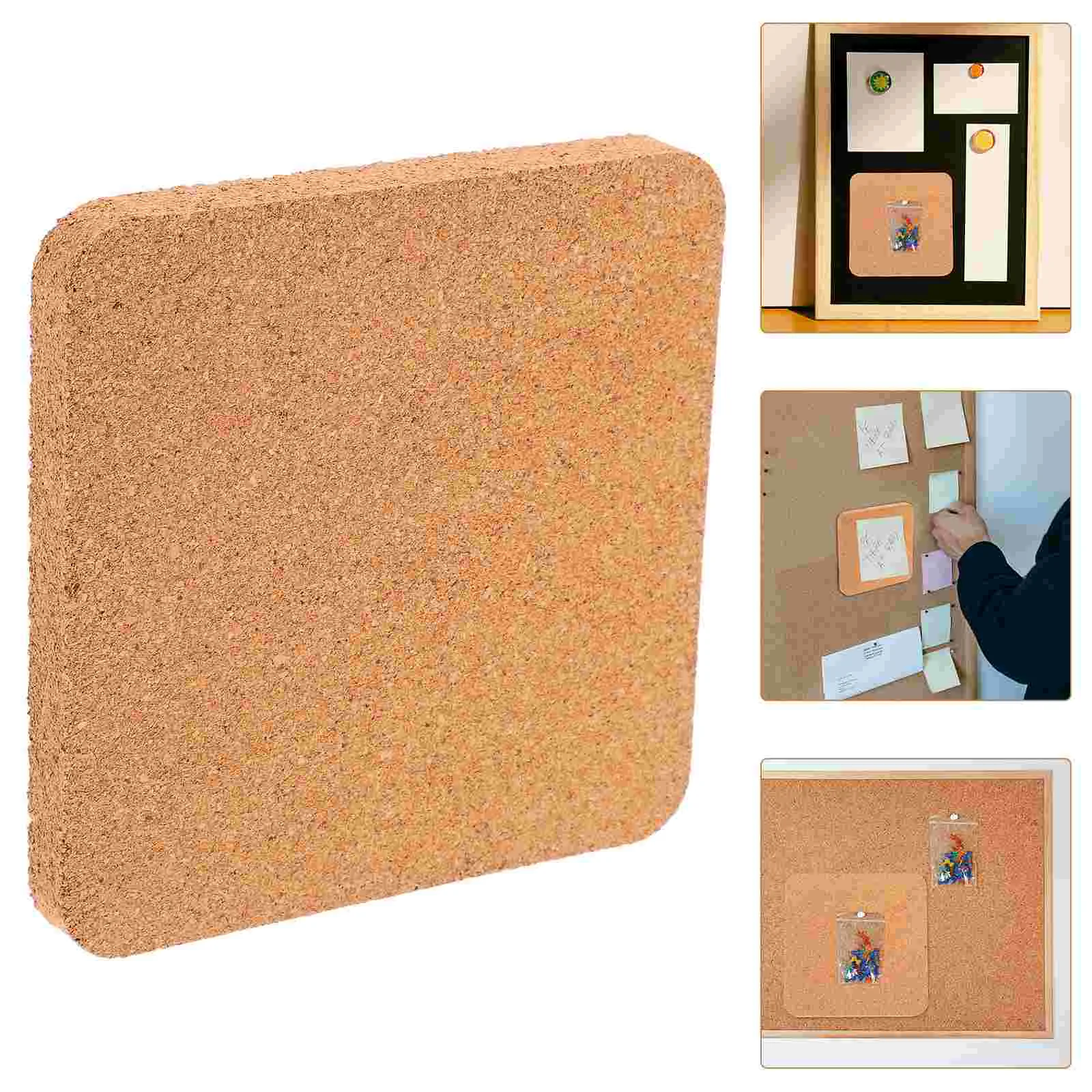 

2 Pcs 6x6 Inch Cork Boards Lightweight Decorative Wall Notice Boards for Photos Office Memo Bulletin Board Set Thick Pin