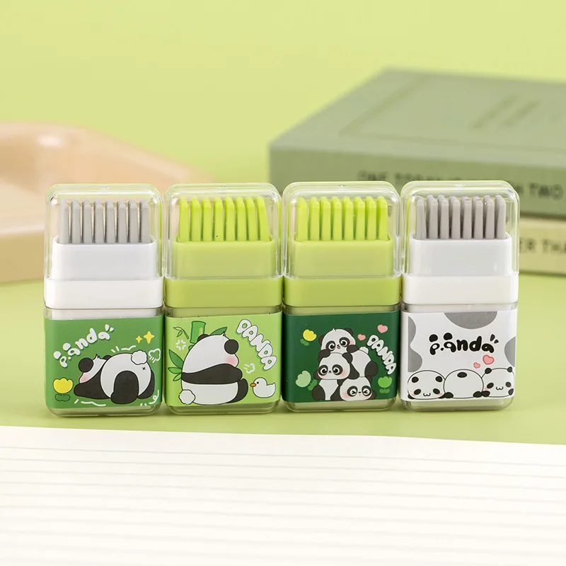 24 pcs/lot Creative Panda Pencil Eraser Cute Writing Drawing Rubber Pencil Erasers Stationery Gifts School Supplies