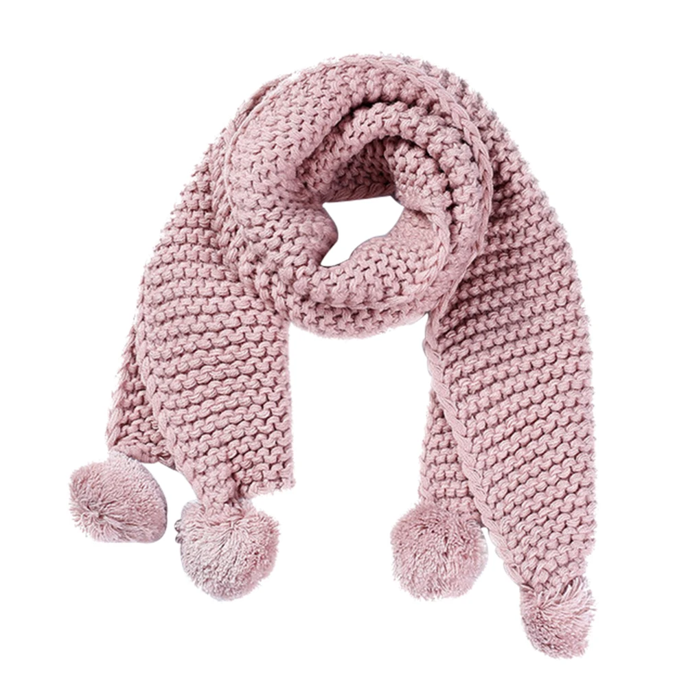 

Child Winter Knitting Scarf Soft Woolen Fuzzy Outdoor Warm Scarf Kids Baby Gift