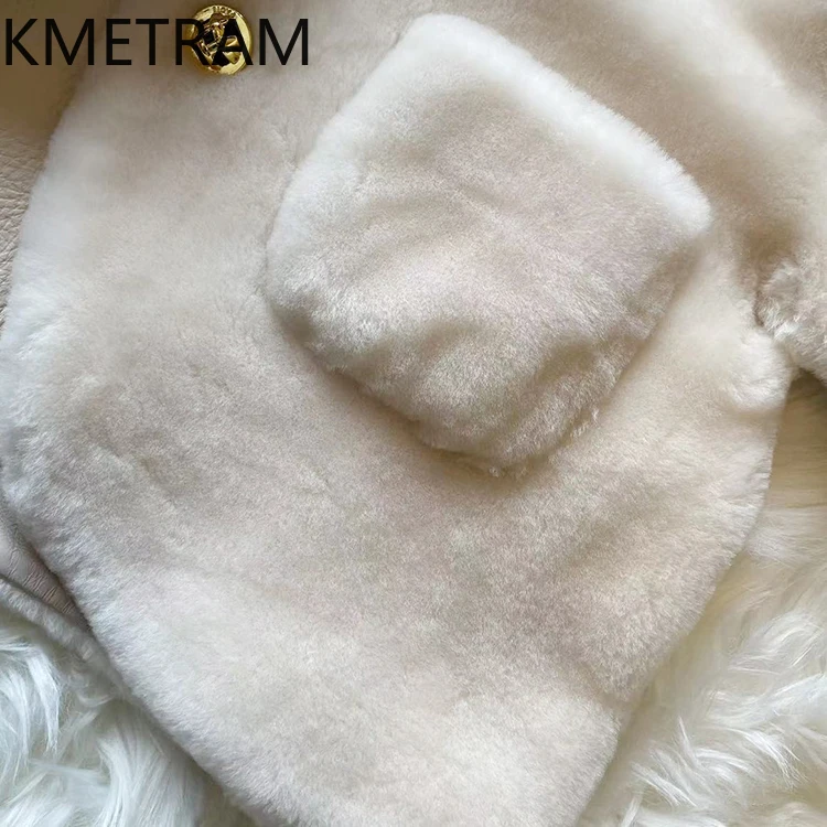 100% Natural Merino Wool Sheepskin Double Faced Fur Jacket Woman Luxury Short Real Fur Coat Women Winter Clothes 2025 Fourrure