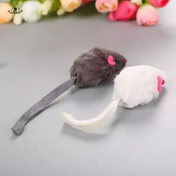 Hot Creative Funny Clockwork Spring Power Plush Mouse Toy Cat Dog Playing Toy Mechanical Motion Rat Pet Accessories Cat Toys