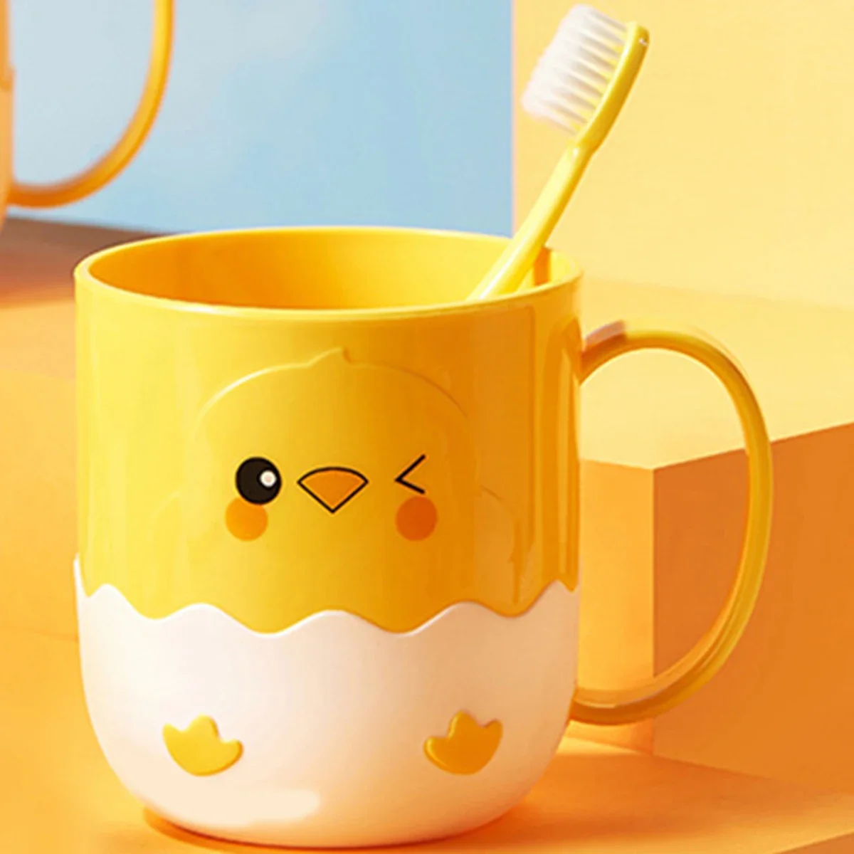 1PC - Little Yellow Duck and Little Yellow Chicken Cup, Cute Mouthwash Cup, Cartoon Toothbrush Cup, Family Couple Wash Cup