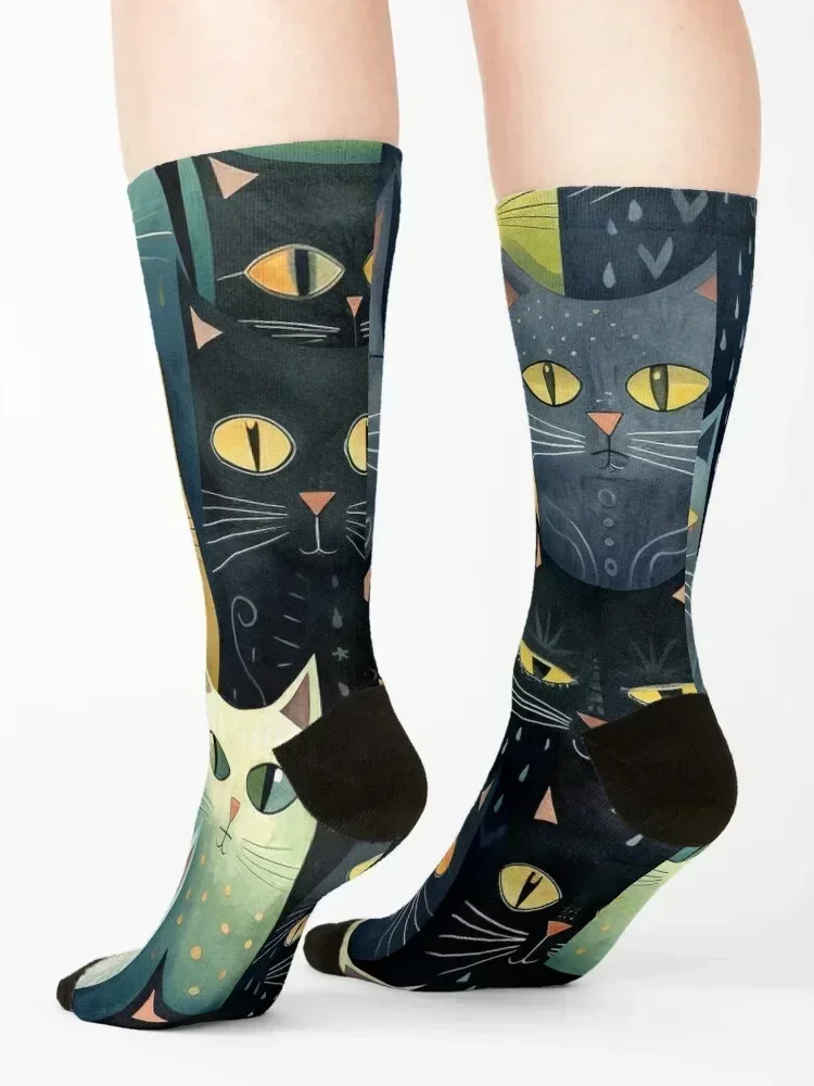 Many Cats Socks Stockings compression Climbing Christmas designer brand Socks For Women Men's