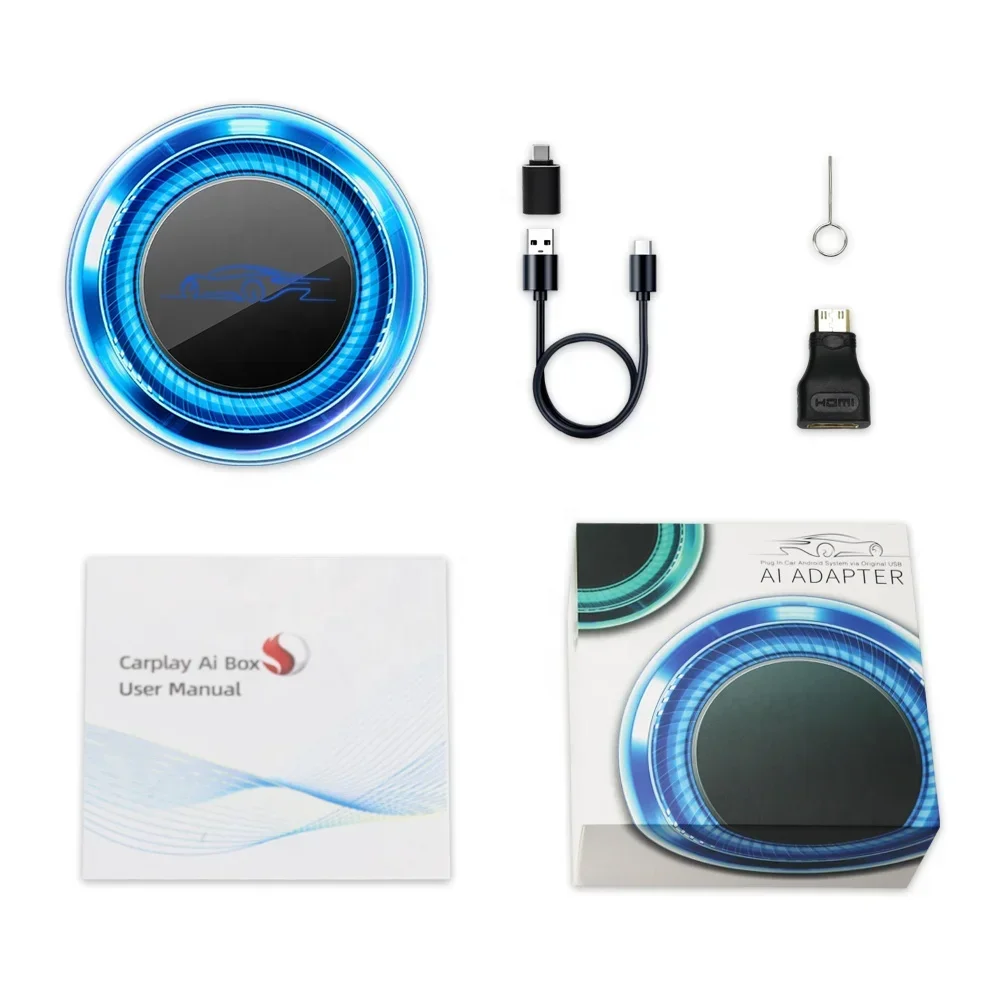 Jmance New Arrivals 2023 Carplay Portable AI Box Smart Android 13.0 Auto Wireless Carplay HDMI Output Accessories