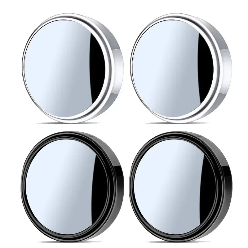 

2 Pcs Car Round Frame Convex Blind Spot Mirror Safety Driving Wide-angle 360 Degree Adjustable Clear Rearview Mirror Accessories