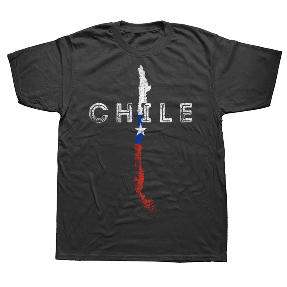 

Chilean Map Flag Chile Souvenir T Shirt Summer Style Graphic Cotton Streetwear Short Sleeve Birthday Gifts T-shirt Mens Clothing