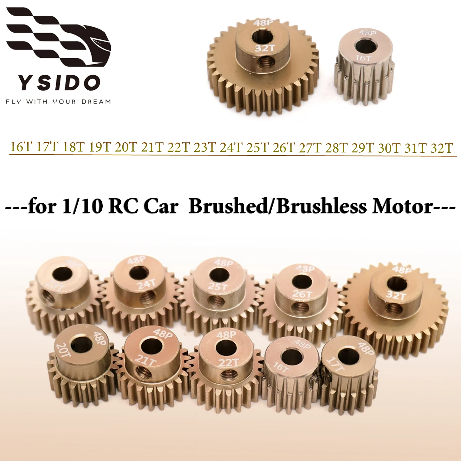 

RC Motor Gear 3.175mm 16T 17T 18T 19T 20T 21T 22T 23T 24T 25T 26T 27T 28T 29T 30T 31T 32T Pinion Motor Gear for 1/10 RC Cars