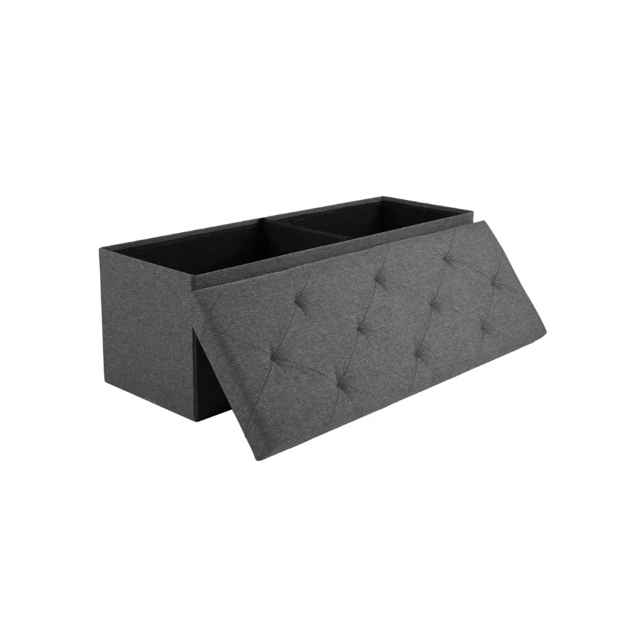 Sweetcrispy 43 Inches Ottoman Bench Foldable Storage Chest Toy Organizer Box, Foot Rest Stool With Foam Seat For Bedroom Living