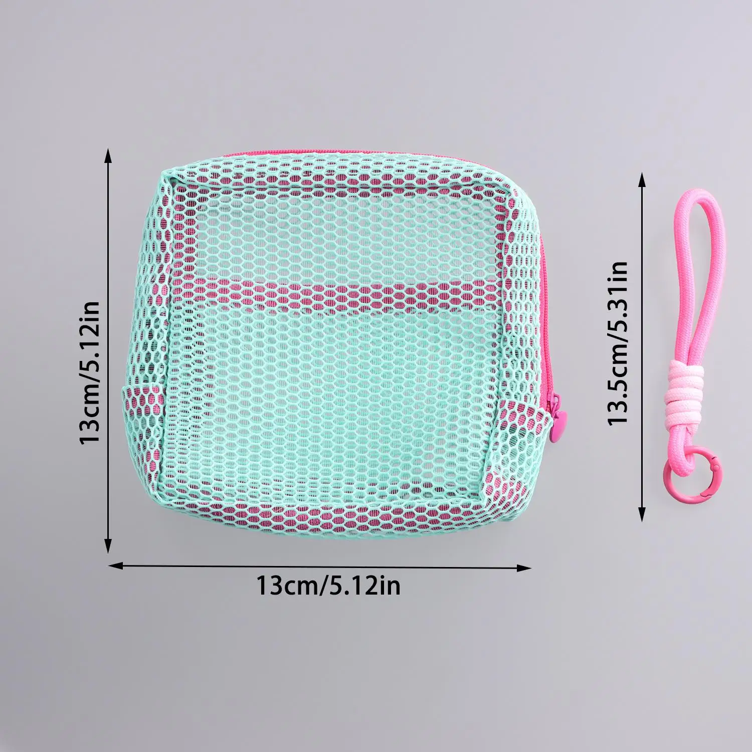 Portable Square Cosmetic Storage Bag With Zipper, Multi-purpose Sundries Storage Bag,Stylish Lightweight Mesh Cosmetic Bag