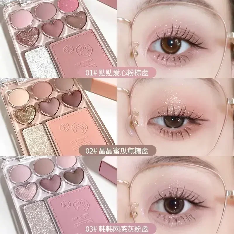 Gogo Tales Oogschaduw Palet Langdurige Gemakkelijke Kleur Matte Parel Blush Accentueren Natuurlijke Nude Make-Up Geperste Glitter Oogschaduw