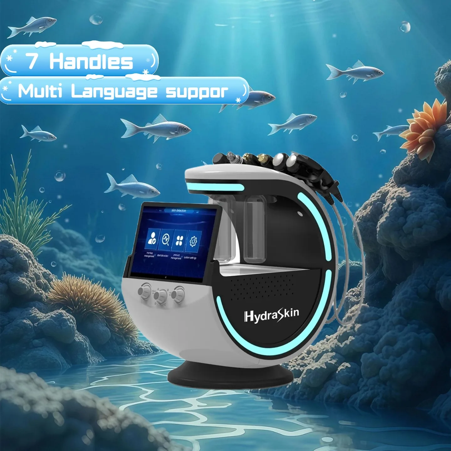 

Умный ледяной синий аппарат для гидролица, профессиональное портативное устройство для дермабразии лица для красоты и ухода за кожей