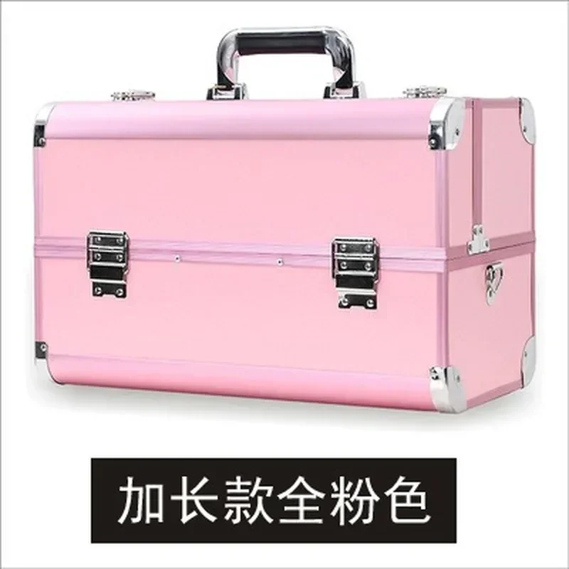 Makeup case High quality Portable Professional makeup box Large capacity Aluminum alloy Suitcase Makeup artist Cosmetic bag Box