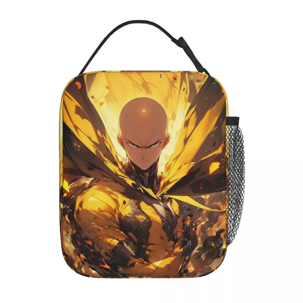 حقيبة غداء معزولة من One Punch Man Anime قابلة لإعادة الاستخدام   حقيبة غداء محمولة لحاوية الغداء للرجال والنساء أثناء السفر