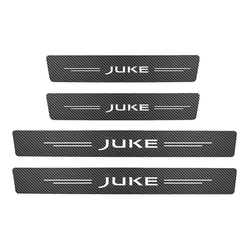 4pcs Carbon Fiber Car Door Sill Sticker For NISSAN altima Juke Maxima NOTE QASHQAI Teana TIIDA X-trail Carbon Guard Strips