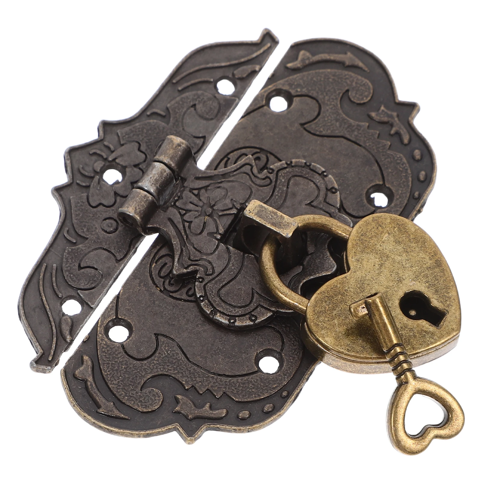 

Love Lock Heart Shaped Latch Set Clasp Padlock Decorative Wooden Decorative Latches For Boxes Box Jewelry Storage Small
