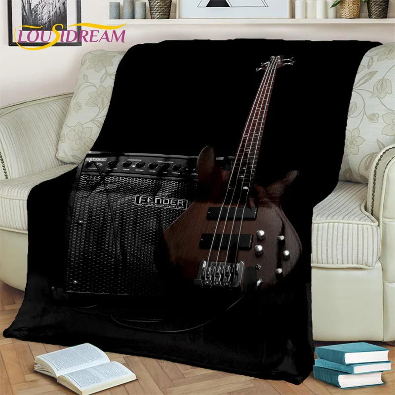 Electric Guitar HD Classical Guitar Blanket,Soft Throw Blanket for Home Bedroom Bed Sofa Picnic Travel Office Cover Blanket Kids