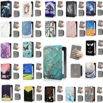 킨들 페이퍼화이트 PU 가죽 케이스, 전자책 자동 깨우기 수면 인쇄 커버, 11 세대 6.8 2021 킨들 2022 11 세대 10 세대 전자 리더  Best5