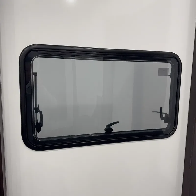 MEIDI Double Layer Acrylic Glass RV Aluminum Alloy & ASA Frame Extrapolation Window Rounded Corner for Caravan