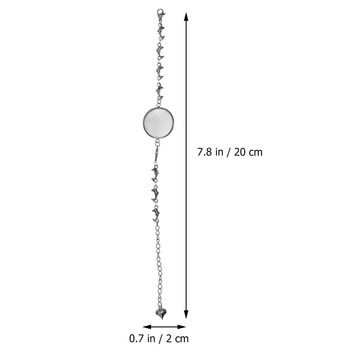 10 قطعة 20 مللي متر سوار من الفولاذ المقاوم للصدأ قاعدة لوحة دولفين شكل لتقوم بها بنفسك طقم مجوهرات للنساء هدية حفلة معصمه الديكور #4