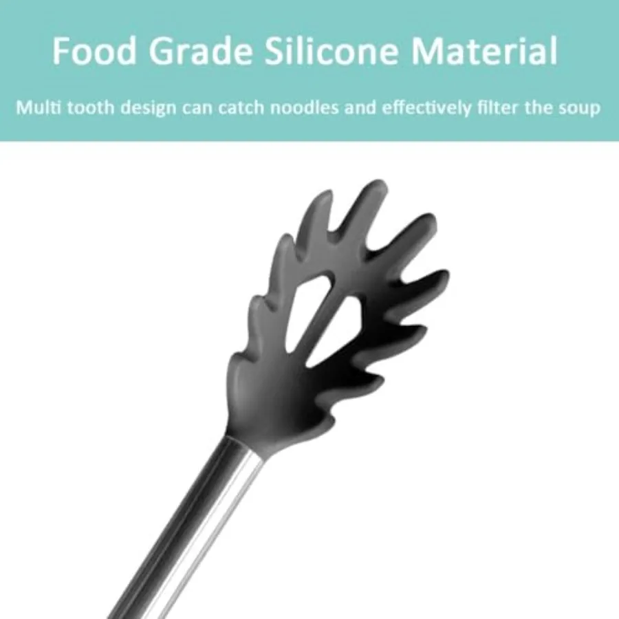 Hitzebeständige Silikon-Nudelgabel, Küchenwerkzeug zum Servieren von Nudeln und Spaghetti, BPA-freies Sieb-Design, langlebig und sicher