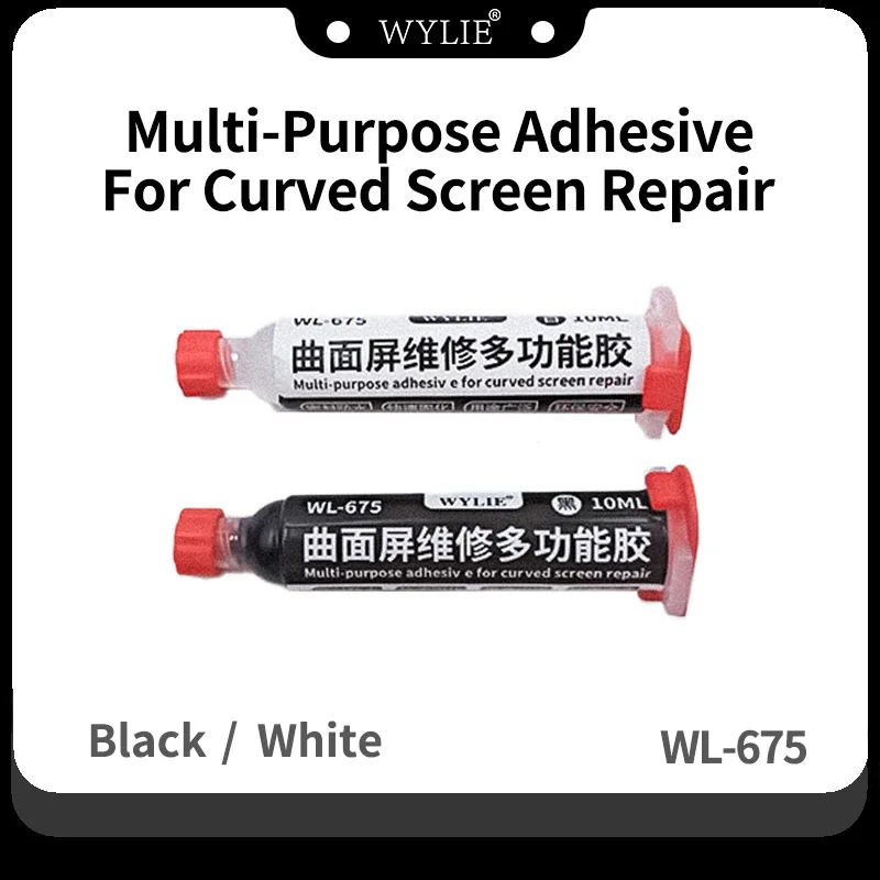 WYLIE WL-675 10ml Screen bracket bonding black and white glue For Multi-Purpose AdhesiveFor Curved Screen Repair