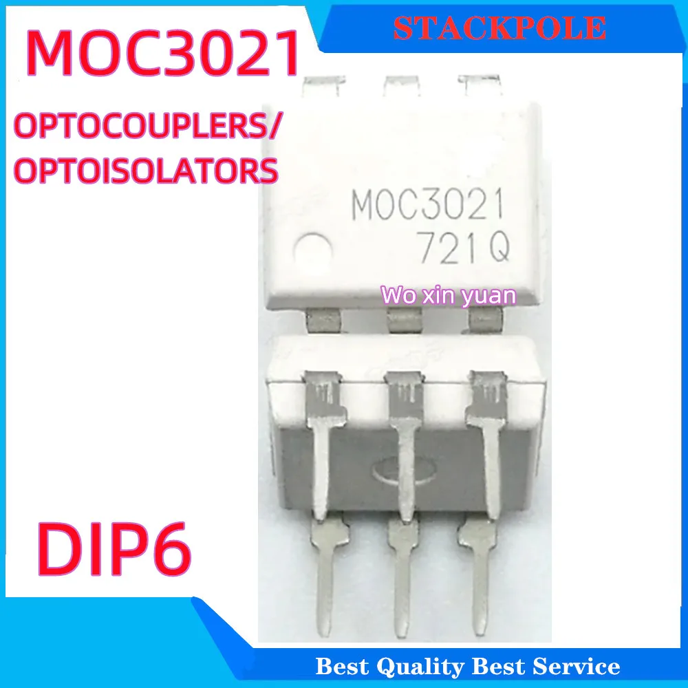 10pcs/lot MOC3021 EL3021 K3021P 3021 DIP-6  OPTOCOUPLERS/OPTOISOLATORS