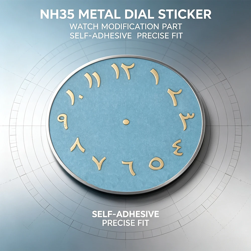 NH35 Metal Sticker Arabic custom Dial Metal Sticker for NH35 NH36 Movement 28.5mm-29mm Watch Dial Multiple Colors Sticker ﻿